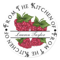 Personalized Kitchen Baking Stickers- Raspberries