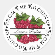 Personalized Kitchen Baking Stickers- Raspberries