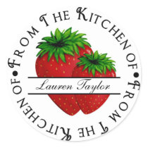 Personalized Kitchen Baking Stickers- Strawberries