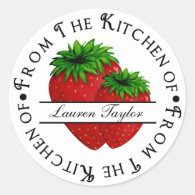 Personalized Kitchen Baking Stickers- Strawberries