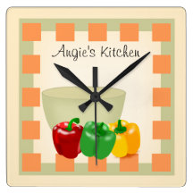 Personalized Kitchen Recipe Clock - Veggies