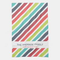 Personalized Kitchen Towels with Stripe Patterns
