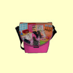 Personalized Labradors in the Kitchen Painting messenger bags