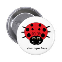 Personalized Ladybug Button buttons