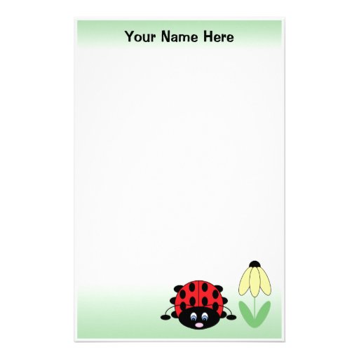 Personalized Ladybug Stationery Zazzle