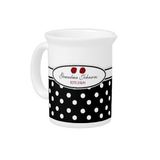 Personalized: LadyBugs and Polkadots Porcelain Pit pitcher