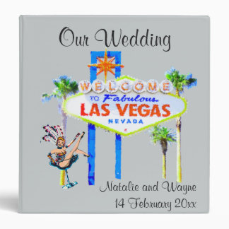 Personalized Las Vegas Wedding Album 3 Ring Binder