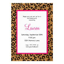 Personalized Leopard 40th Birthday Invitation