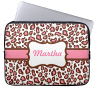 Personalized Leopard Print Laptop Sleeve electronicsbag