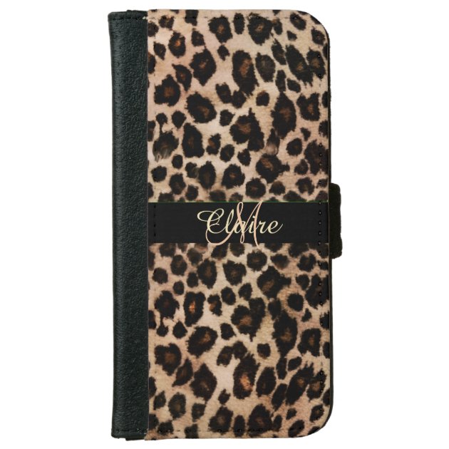 Personalized Leopard Wallet Case for iPhone 6 iPhone 6 Wallet Case