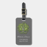 Personalized Lime Swirl Tree Roots of Love Wedding luggage tags