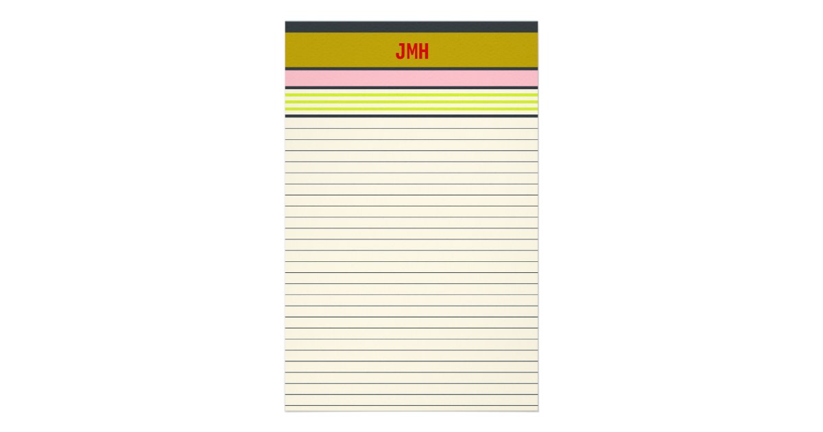 Personalized Lined Stationery Multiwidth Ruled Zazzle