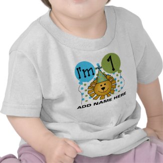 Personalized Lion 1st Birthday T-shirt