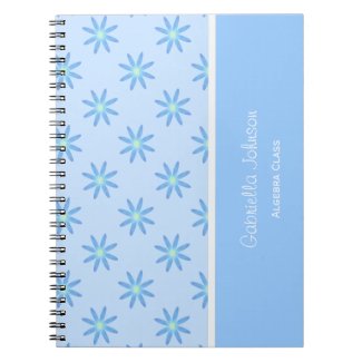 Personalized: Lite Blue Daisy Notebook