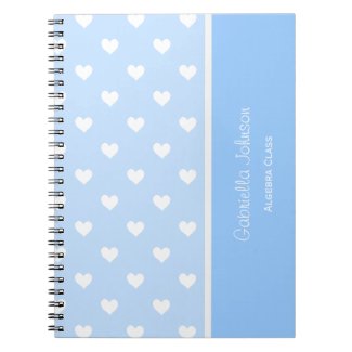 Personalized: Lite Blue Sweetheart Notebook