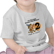 Personalized Little Monkey 2nd Birthday T-shirt by kids_birthdays Personalized Little Monkey 2nd Birthday T-shirt