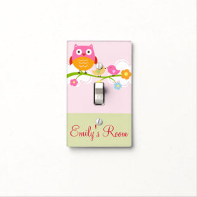 Personalized Love Birds and Owl Switch Plate Switch Plate Cover