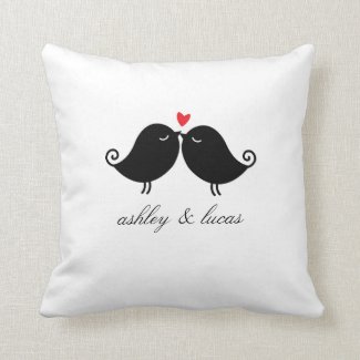 Personalized Love Birds Valentine's Day Pillow