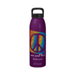 Personalized Love & Peace Scribble Bottle Drinking Bottles