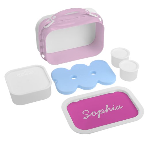 Personalized lunch box for girls Pink Zazzle