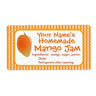 Personalized Mango Jam Canning Jar Labels Stickers