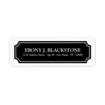 Personalized Mansard Return Address Label, Black