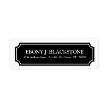 Personalized Mansard Return Address Label, Black