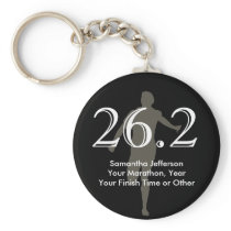 Personalized Marathon Runner 26.2 Keepsake Black Keychain