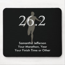 Personalized Marathon Runner 26.2 Keepsake Black Mousepads