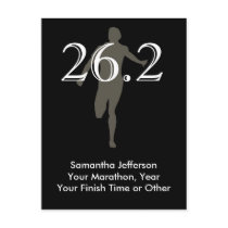 Personalized Marathon Runner 26.2 Keepsake Black Postcards