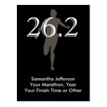 Personalized Marathon Runner 26.2 Keepsake Black Postcards