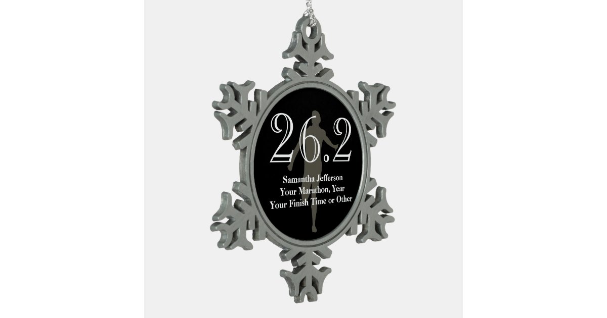 personalized marathon runner 26 2 keepsake medal snowflake marathon runner christmas ornament