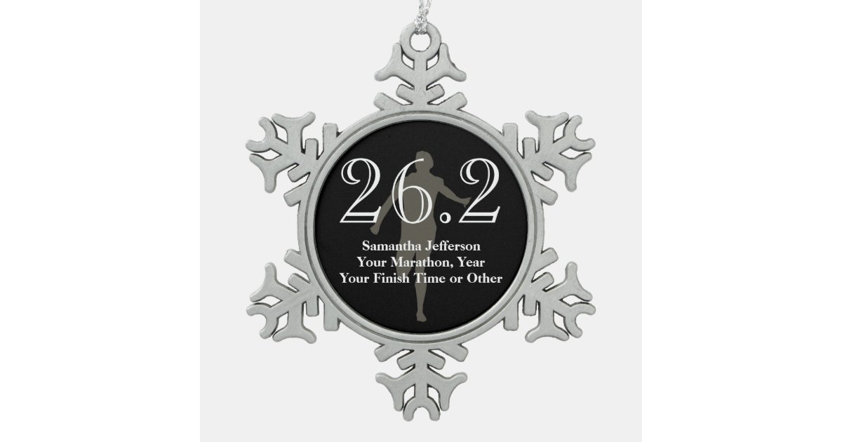 personalized marathon runner 26 2 keepsake medal snowflake marathon runner christmas ornament