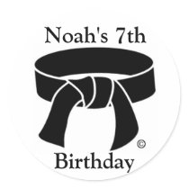 Personalized Martial Arts Black Belt Stickers stickers