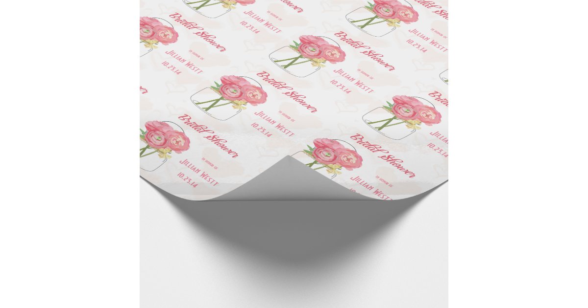 Personalized Mason Jar Bridal Shower Gift Wrap Zazzle