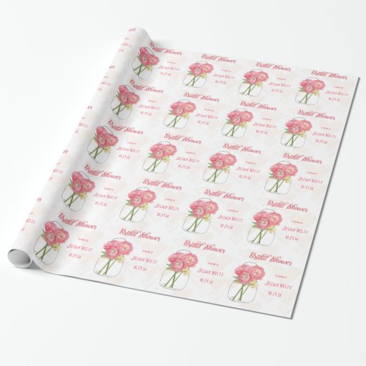 Personalized Mason Jar Bridal Shower Gift Wrap Zazzle