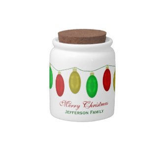 Personalized Merry Christmas Candy Jar