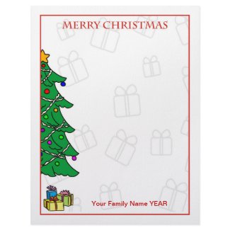 Personalized Merry Christmas Tree Letterhead letterhead