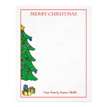 Personalized Merry Christmas Tree Letterhead letterhead