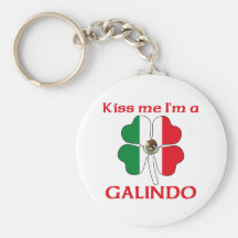 Personalized Mexican Kiss Me I'm Galindo Keychain