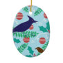 Personalized Modern Blue Jay Holiday Ornament