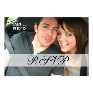 Personalized Modern Photo Wedding RSVP Cards Custom Invites