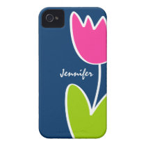 Personalized Modern Tulip iPhone 4/4S Case Case-mate Iphone 4 Case