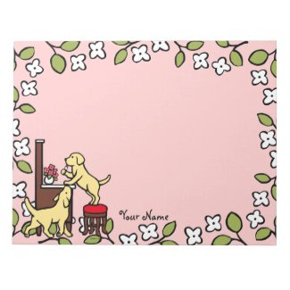Personalized Mom's Yellow Lab Puppy Duo Memo Notepads