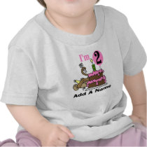 Personalized Monkey and Cake 2nd Birthday Tshirt t-shirts