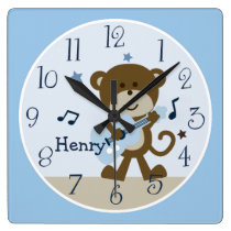 Personalized "Monkey Rockstar/Musical"  Clock at  Zazzle