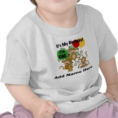Personalized Monkey Shine 1st Birthday Tshirt
