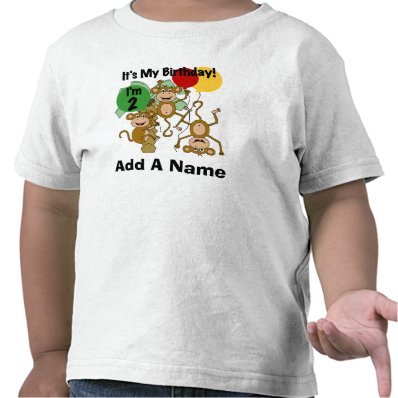 Personalized Monkey Shine 2nd Birthday Tshirt