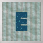 Personalized Monogram Art Letter E Posters