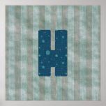 Personalized Monogram Art Letter H Poster
